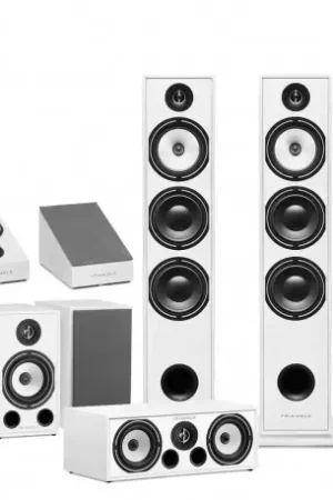 En stock - triangle pack 7.0 br08 enceinte colonne + brc1 voie centrale + br03 enceinte bibliotheque + 2bra1 enceintes atmos blanc