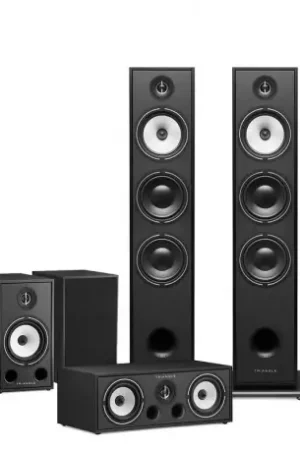 Prix exceptionnel - triangle pack 5.0 br08 enceinte colonne + brc1 voie centrale + br03 enceinte bibliotheque noir