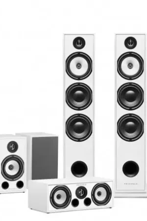 triangle pack 5.0 br08 enceinte colonne + brc1 voie centrale + br03 enceinte bibliotheque blanc - Dernier arrivage