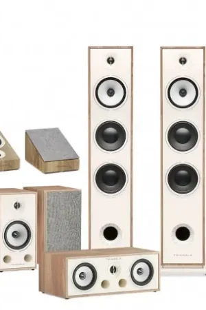 Recommandé | triangle pack 7.0 br08 enceinte colonne + brc1 voie centrale + br03 enceinte bibliotheque + BRA1 enceintes effets CHENE CLAIR