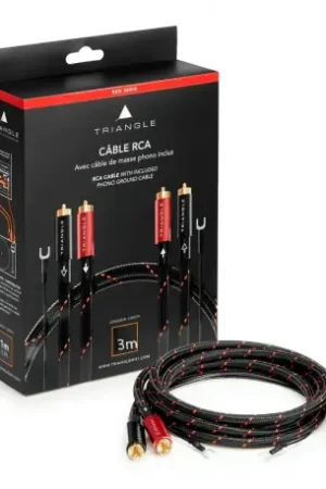 Produit tendance - TRIANGLE RED Serie - Câble RCA 2X3M + CABLE DE MASSE PHONO