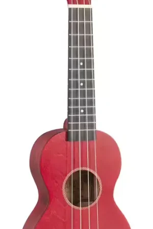 Mahalo Ukulélé Soprano Slim Rouge Satin + Housse | Aujourd'hui seulement