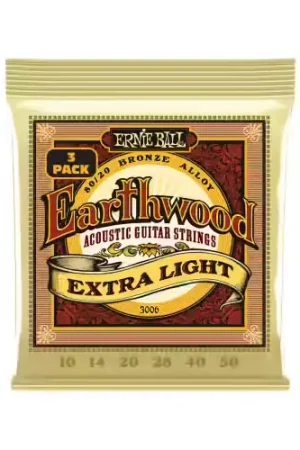 Ernie Ball 3006 Earthwood Extra Light 10-50 Pack de 3 - Prêt à expédier