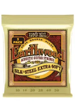 Ernie Ball 3047 Earthwood 80/20 Bronze 10-50 Pack de 3 | Vente flash