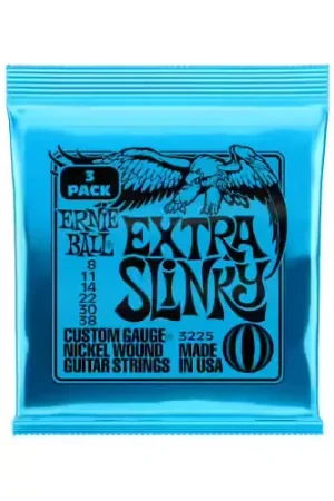 Prix promo - Ernie Ball 3225 Extra Slinky 8-38 Pack de 3