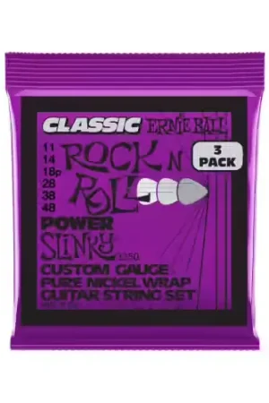 Ernie Ball 3250 Classic RNR Power Slinky 11-48 Pack de 3 - Très populaire