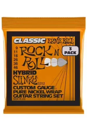 Ernie Ball 3252 Classic RNR Hybrid Slinky 9-46 Pack de 3 - Cette semaine uniquement