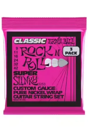 Qualité supérieure | Ernie Ball 3253 Classic RNR Super Slinky 9-42 Pack de 3
