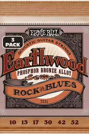 Derniers jours - Ernie Ball 3551 Earthwood Phosphore Bronze 10-52 Pack de 3