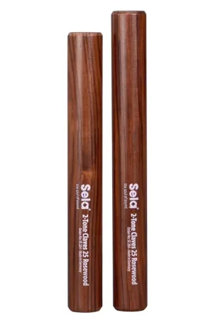 Prêt à expédier - Sela Percussion 2-tone Claves 25 Rosewood Se 284