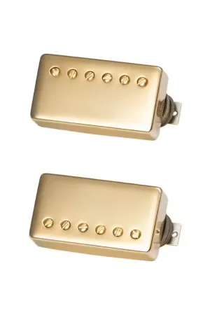Très demandé - Gibson Accessories Custombucker Matched Set Double Black True Historic Gold Covers