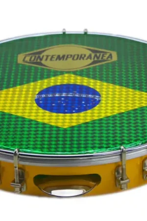 Qualité professionnelle | Contemporanea C-PL10-01y Pandeiro 10" Drapeau Brésil - Yellow