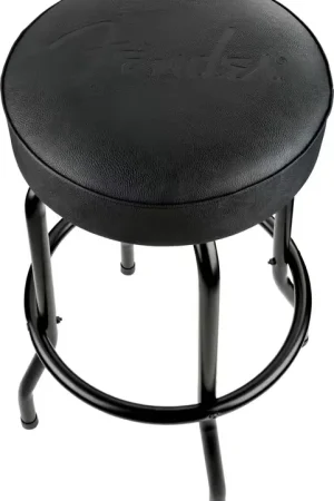 Bonne affaire - Fender Embossed Black Logo Barstool Black-Black 30"