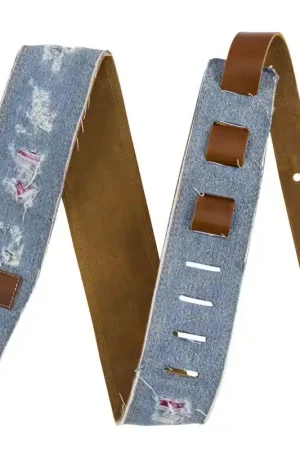 Disponible à la commande - Fender x Wrangler Ripped Denim Strap Indigo