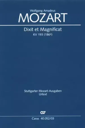 Carus Mozart W.a. - Dixit & Magnificat C-dur KV 193 - Vocal Score - Prix usine