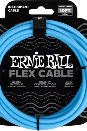 Ernie Ball Câbles Instrument Flex Jack/jack 3M Bleu - Achetez dès maintenant