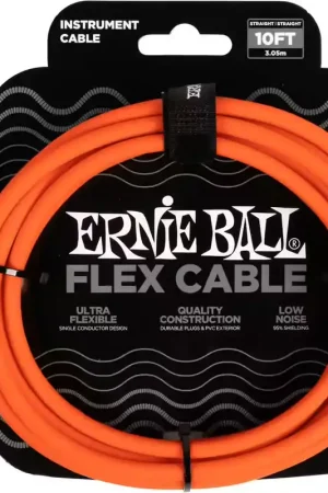 Ernie Ball Câbles Instrument Flex Jack/jack 3M Orange - Coup de cœur