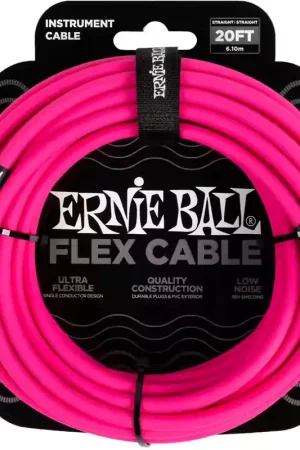 Disponible dès maintenant | Ernie Ball Câbles Instrument Flex Jack/jack 6M Rose