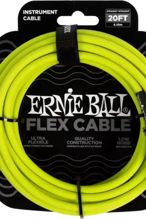 Ernie Ball Câbles Instrument Flex Jack/jack 6M Vert - Remise