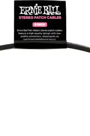 Achetez maintenant - Ernie Ball Cables Instrument Patch TRS - Coude Fin & Plat - 15 CM