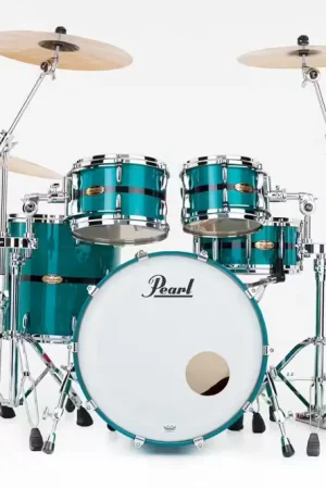 Pearl Drums Masters Maple Pure Stage 22 Optimount Aqua Turquoise Stripe - Prix cassé