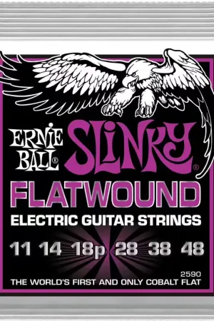 Ernie Ball 2590 Filet Plat Power Slinky Flatwound 11 - 48 | Nouveau produit