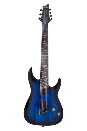 Schecter Omen 7 Ms Elite See Thru Blue Burst - Coup de cœur