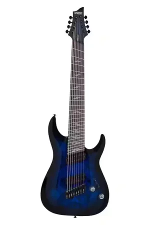 Schecter Omen 8 Ms Elite See Thru Blue Burst - Tout juste disponible