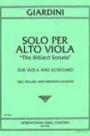 IMC Giardini - Solo Per Alto Viola ("the Billiard Sonata") | Offre exclusive