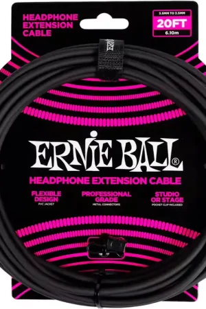 Prix doux - Ernie Ball Effects Effects Rallonge Stéréo MINI-jack Vers MINI-jack 6M Noire