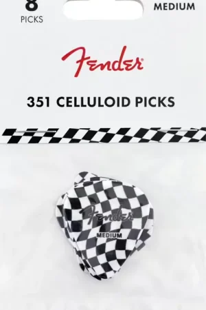 Fender 351 Celluloid Picks Checkerboard (8) | Petit prix