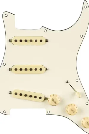 Prix promo - Fender Pre-wired Strat Pickguard Pure Vintage '65 W/Rwrp Midde parchment 11 Hole Pg