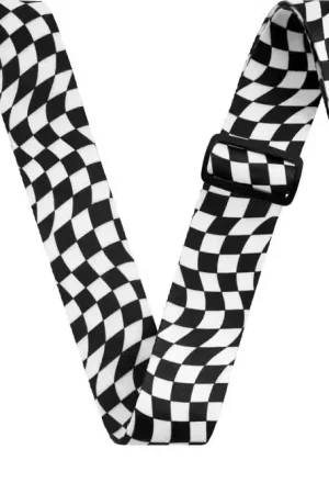 Nouveauté - Fender Wavy Checkerboard Polyester Strap Black/White