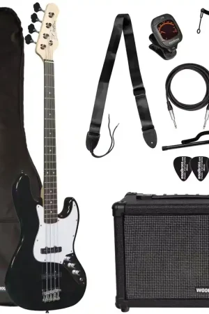 Tout nouveau | Woodbrass Pack JB100 Noire + Ampli BA820 + Accessoires