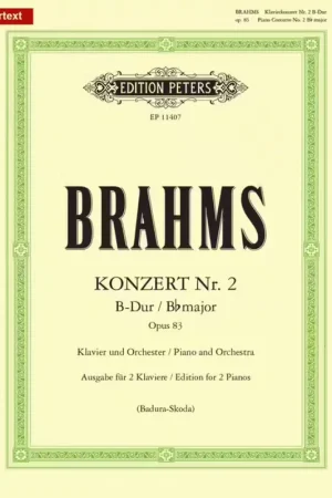 Edition Peters Brahms - Piano Concerto No. 2 In BB Major Op. 83 | Dernières pièces