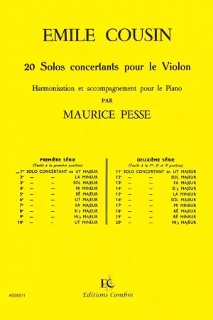 Prix spécial | Combre Solo concertant n°1 en Ut maj.