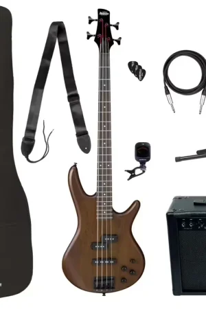Nouvel arrivage | Ibanez Pack Complet GSR200B-wnf-walnut Flat Gio