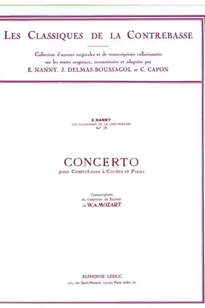 Prix en baisse | Leduc Moz - Concerto For Bassoon Transcribed For Double Bass