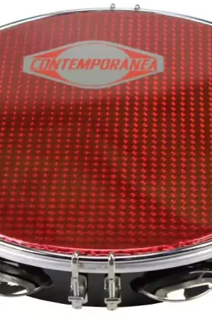 Nouveau en boutique - Contemporanea C-PF11-01BR - Pandeiro 11" Noir - Peau Rouge - Reconditionné