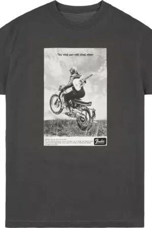 Déstockage | Fender "L" Vintage Ad Biker Tee Graphite
