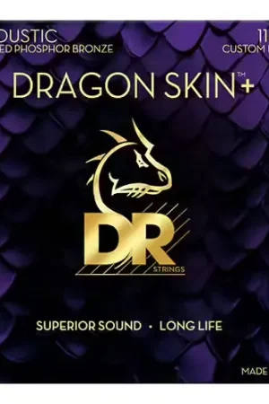 Qualité premium | Dr Strings 11-50 Dragon Skin+ Coated Phospore Bronze Custom Light