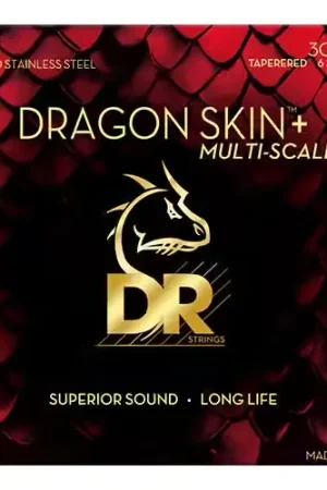 Dr Strings 30-125 Multi-Scale Dragon Skin+ Coated 6-String Medium Tapered - Prix imbattable