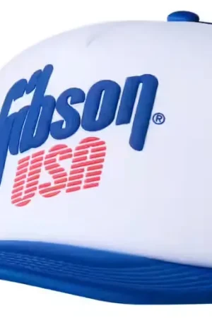 Haute qualité - Gibson Accessories Gibson Usa Foam Trucker Blanc / Blue