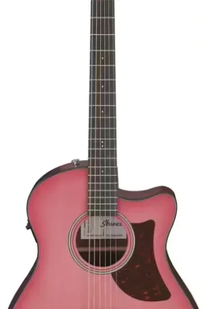 Livraison rapide - Ibanez AAM50CE Coral Red Burst Open Pore
