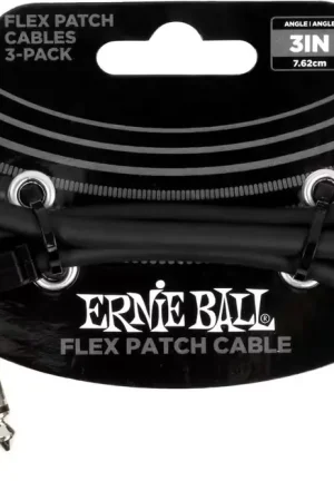 Ernie Ball Cable Patch Flex 7,5Cm - Pack 3 Noir - Ajoutez au panier