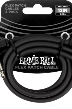 Bonne affaire | Ernie Ball Cable Patch Flex 30CM - Pack 3 Noir