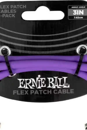 Disponible dès maintenant - Ernie Ball Cable Patch Flex 7,5Cm - Pack 3 Violet