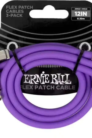Offre spéciale - Ernie Ball Cable Patch Flex 30CM - Pack 3 Violet