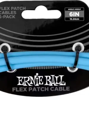 Ernie Ball Cable Patch Flex 15CM - Pack 3 Bleu | Très demandé
