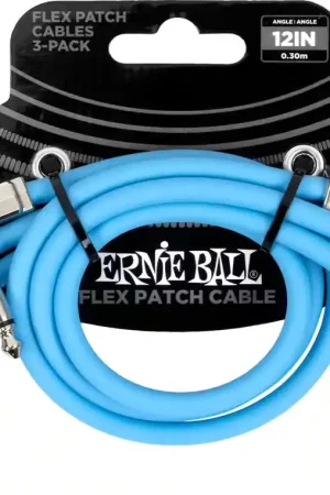 Ernie Ball Cable Patch Flex 30CM - Pack 3 Bleu | Excellente qualité
